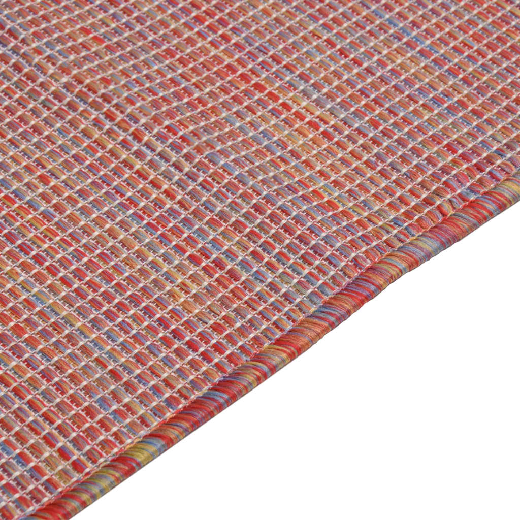 Outdoor Flatweave Rug 100x200 cm Red