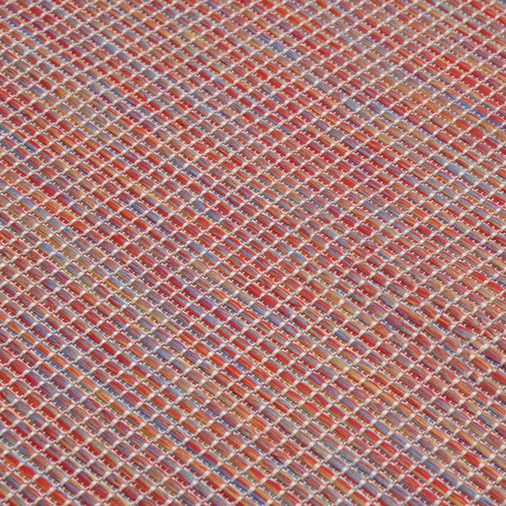 Outdoor Flatweave Rug 100x200 cm Red