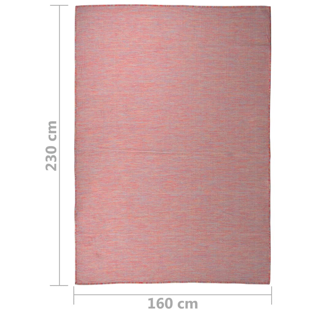 Outdoor Flatweave Rug 160x230 cm Red