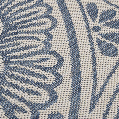 Outdoor Flatweave Rug 200x280 cm Blue Pattern