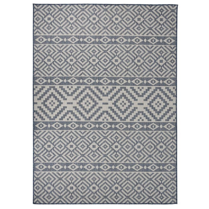 Outdoor Flatweave Rug 200x280 cm Blue Stripes