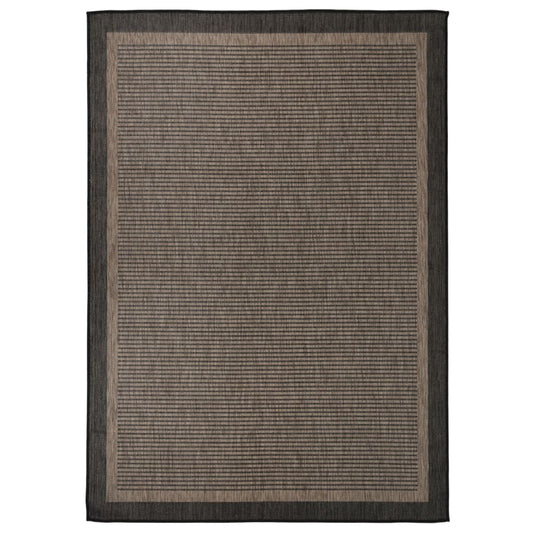 Outdoor Flatweave Rug 140x200 cm Dark Brown