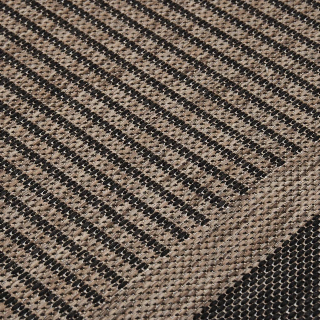 Outdoor Flatweave Rug 140x200 cm Dark Brown