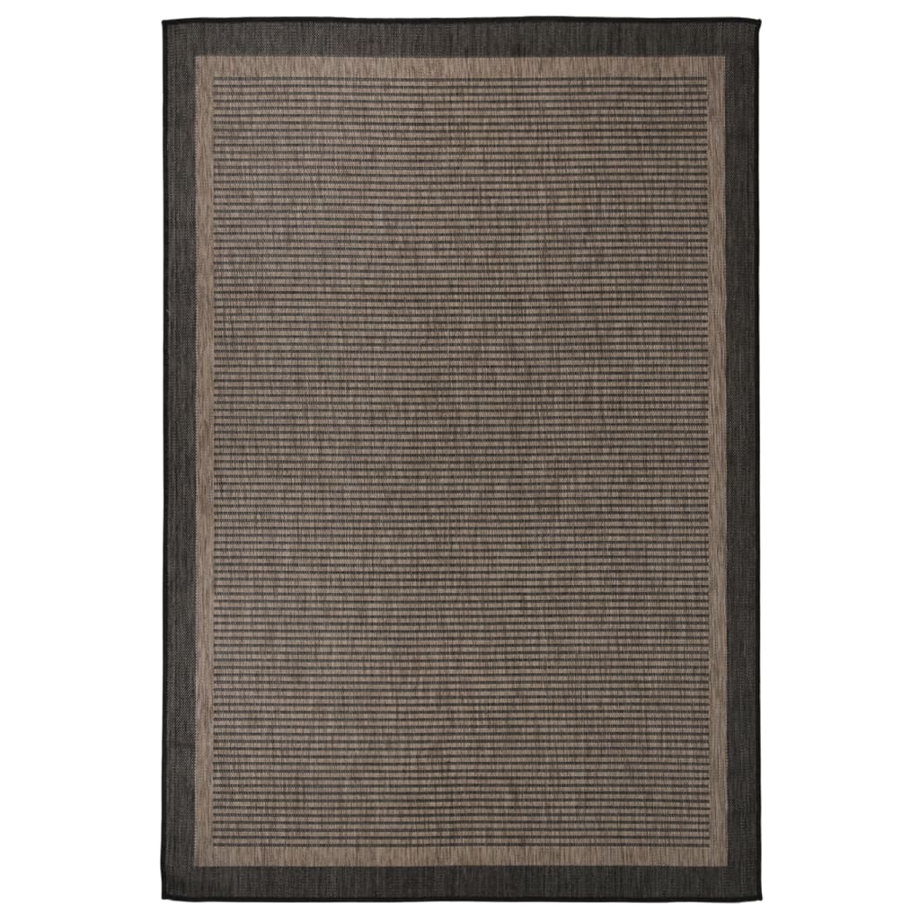 Outdoor Flatweave Rug 160x230 cm Dark Brown