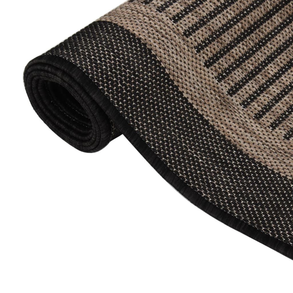 Outdoor Flatweave Rug 160x230 cm Dark Brown