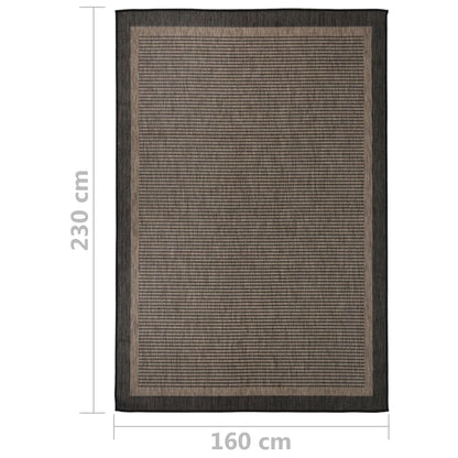 Outdoor Flatweave Rug 160x230 cm Dark Brown