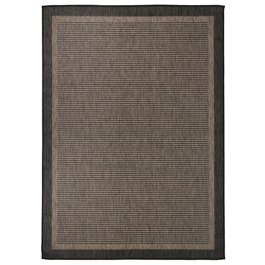 Outdoor Flatweave Rug 200x280 cm Dark Brown