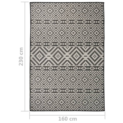 Outdoor Flatweave Rug 160x230 cm Black Stripes