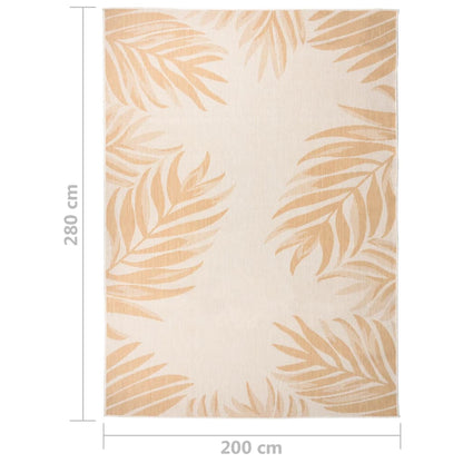 Outdoor Flatweave Rug 200x280 cm Leaf Pattern