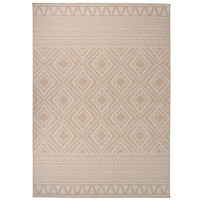 Outdoor Flatweave Rug 120x170 cm Brown Stripes