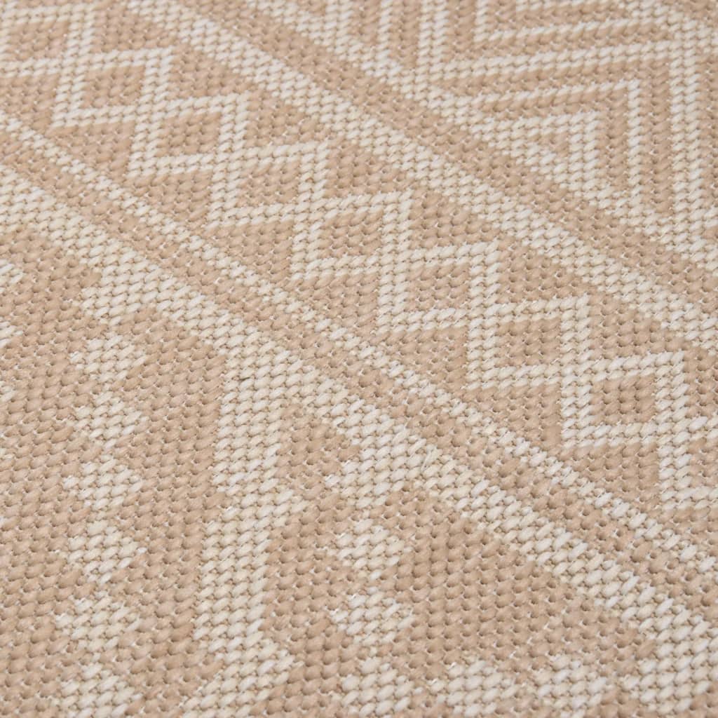 Outdoor Flatweave Rug 120x170 cm Brown Stripes