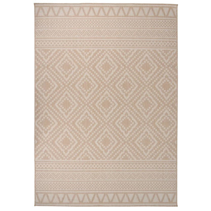 Outdoor Flatweave Rug 140x200 cm Brown Stripes