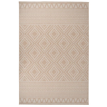 Outdoor Flatweave Rug 160x230 cm Brown Stripes