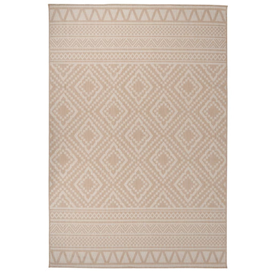 Outdoor Flatweave Rug 160x230 cm Brown Stripes