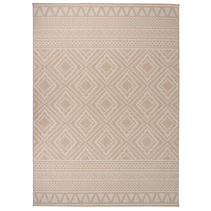 Outdoor Flatweave Rug 200x280 cm Brown Stripes