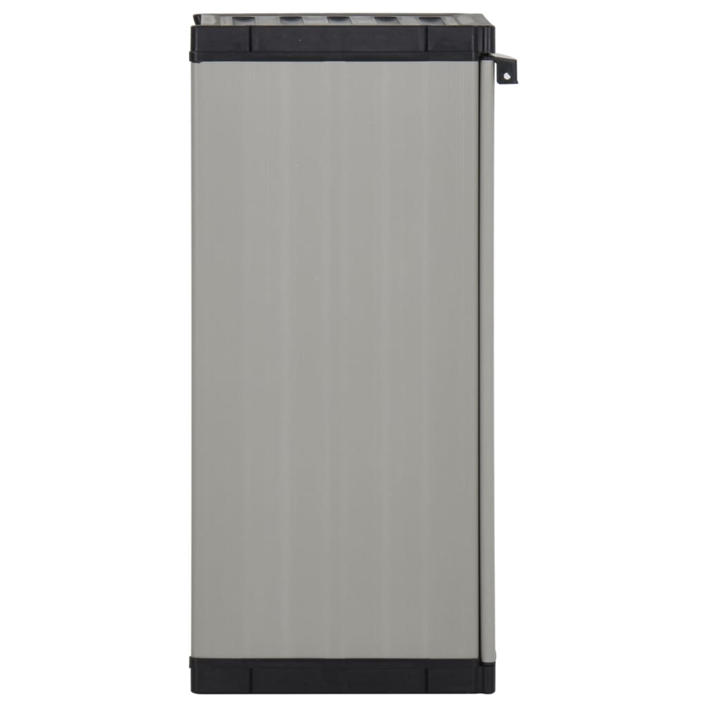 Garden Storage Cabinet with 1 Shelf Grey and Black 35x40x85 cm