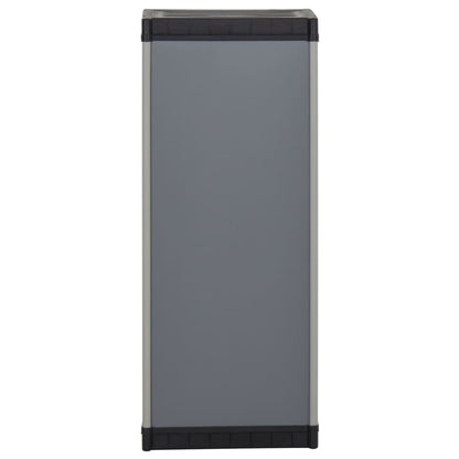 Garden Storage Cabinet with 1 Shelf Grey and Black 35x40x85 cm