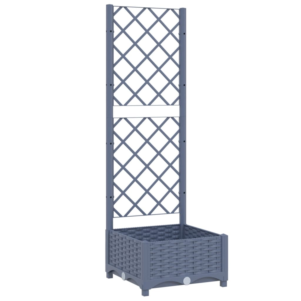 Garden Planter with Trellis Blue Grey 40x40x121.5 cm PP