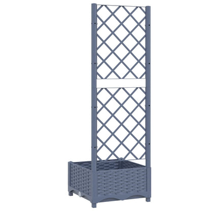 Garden Planter with Trellis Blue Grey 40x40x121.5 cm PP