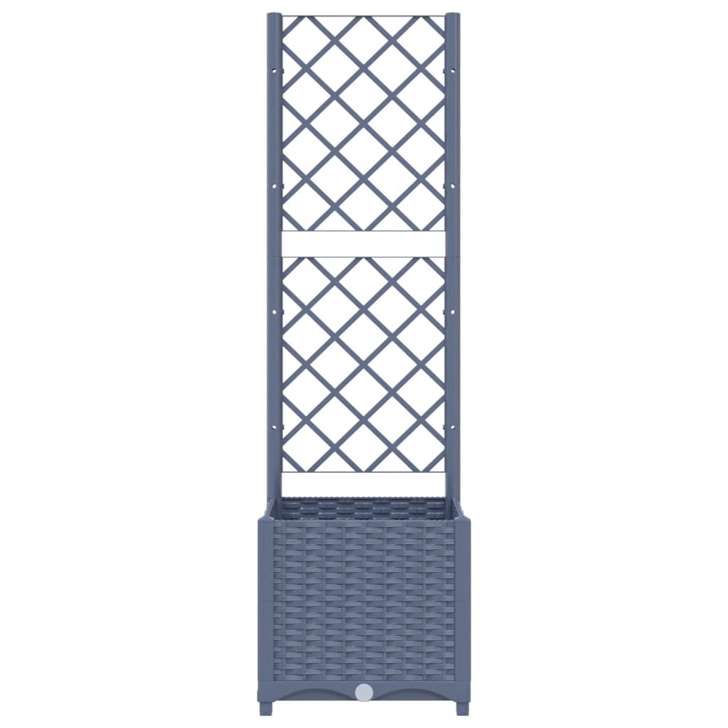 Garden Planter with Trellis Blue Grey 40x40x136 cm PP