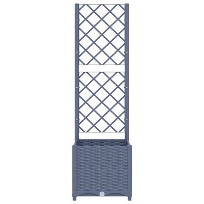 Garden Planter with Trellis Blue Grey 40x40x136 cm PP