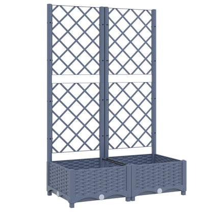 Garden Planter with Trellis Blue Grey 80x40x121.5 cm PP