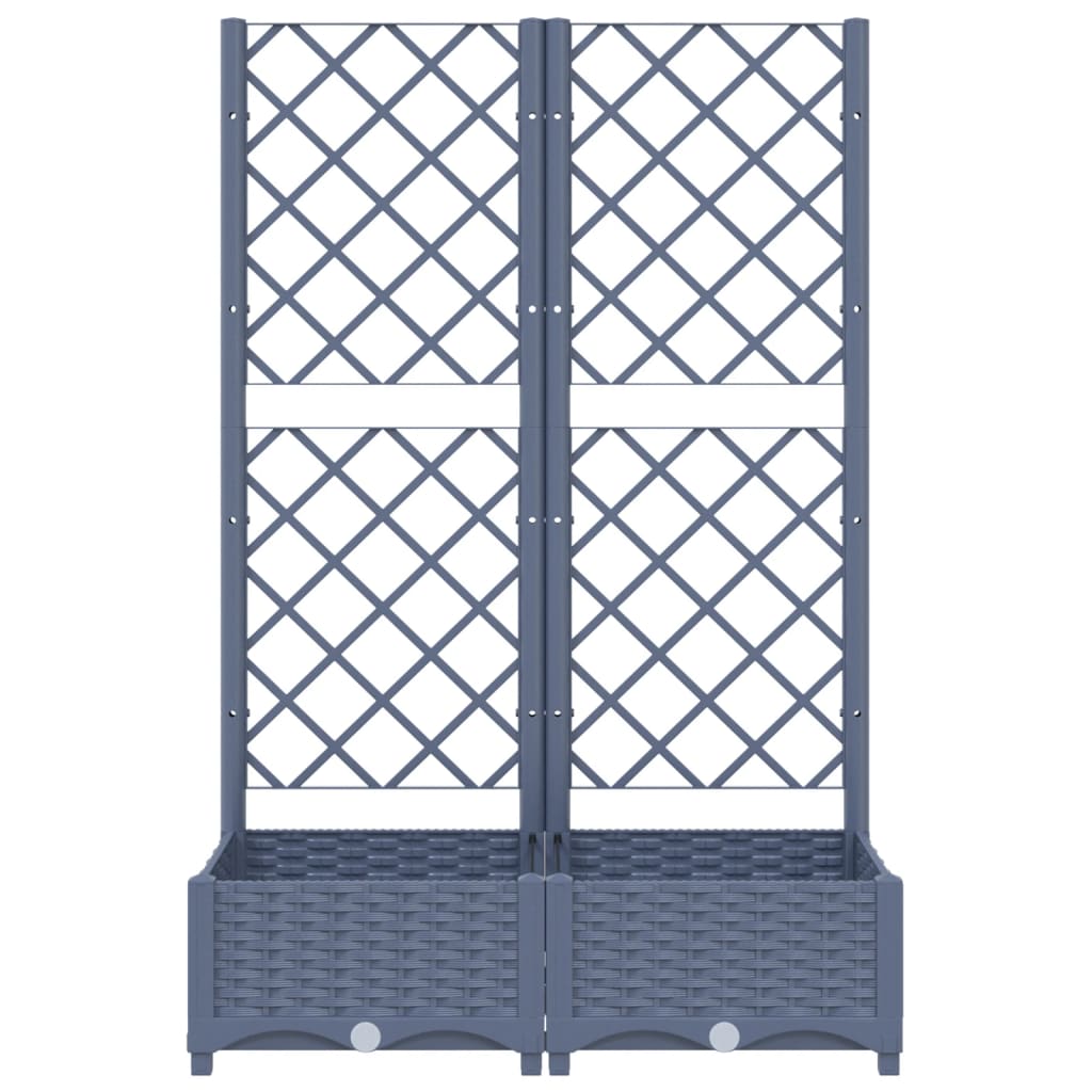 Garden Planter with Trellis Blue Grey 80x40x121.5 cm PP