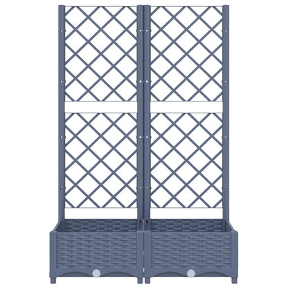 Garden Planter with Trellis Blue Grey 80x40x121.5 cm PP