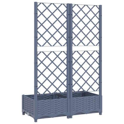 Garden Planter with Trellis Blue Grey 80x40x121.5 cm PP