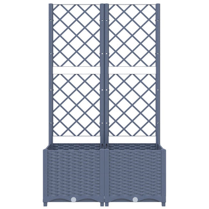 Garden Planter with Trellis Blue Grey 80x40x136 cm PP