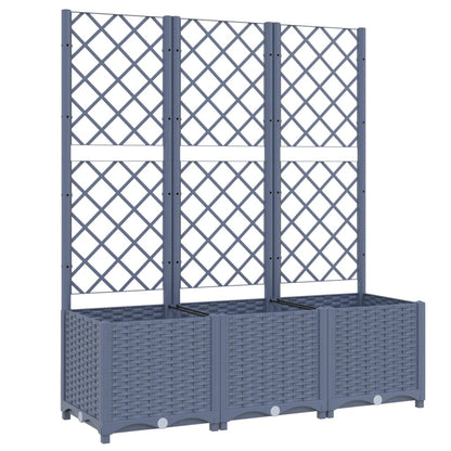 Garden Planter with Trellis Blue Grey 120x40x136 cm PP