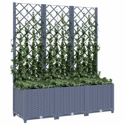 Garden Planter with Trellis Blue Grey 120x40x136 cm PP