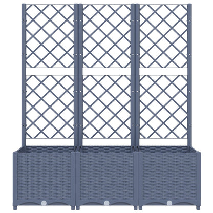 Garden Planter with Trellis Blue Grey 120x40x136 cm PP