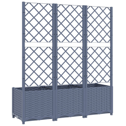 Garden Planter with Trellis Blue Grey 120x40x136 cm PP