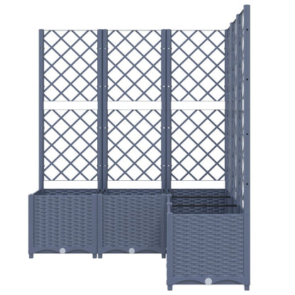 Garden Planter with Trellis Blue Grey 120x120x136 cm PP