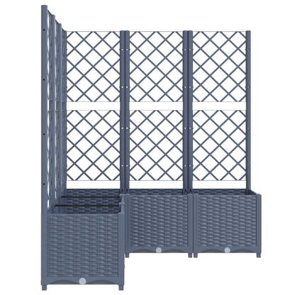 Garden Planter with Trellis Blue Grey 120x120x136 cm PP