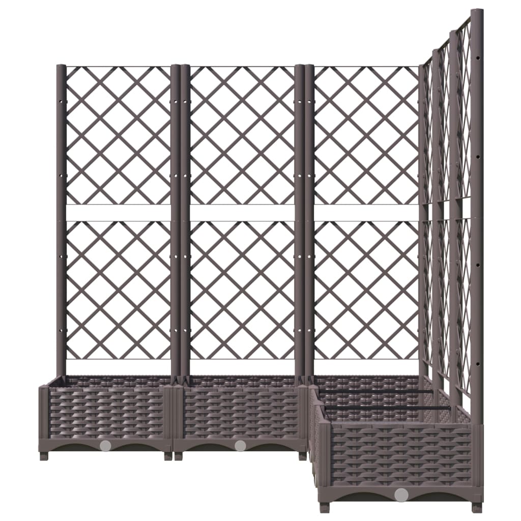 Garden Planter with Trellis Brown 120x120x121.5 cm PP