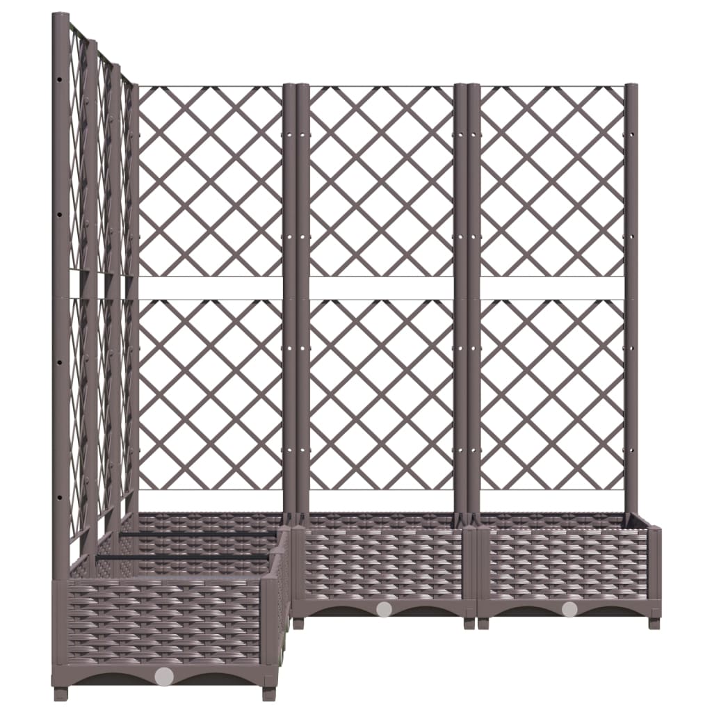 Garden Planter with Trellis Brown 120x120x121.5 cm PP