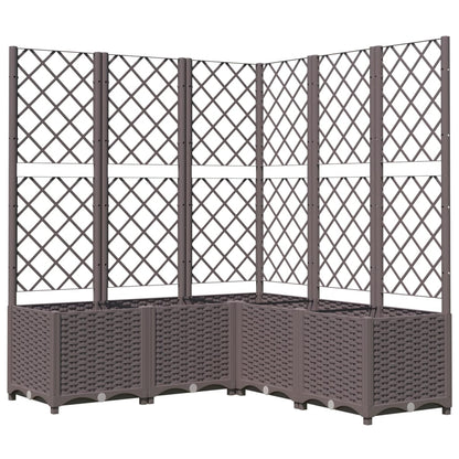 Garden Planter with Trellis Brown 120x120x136 cm PP