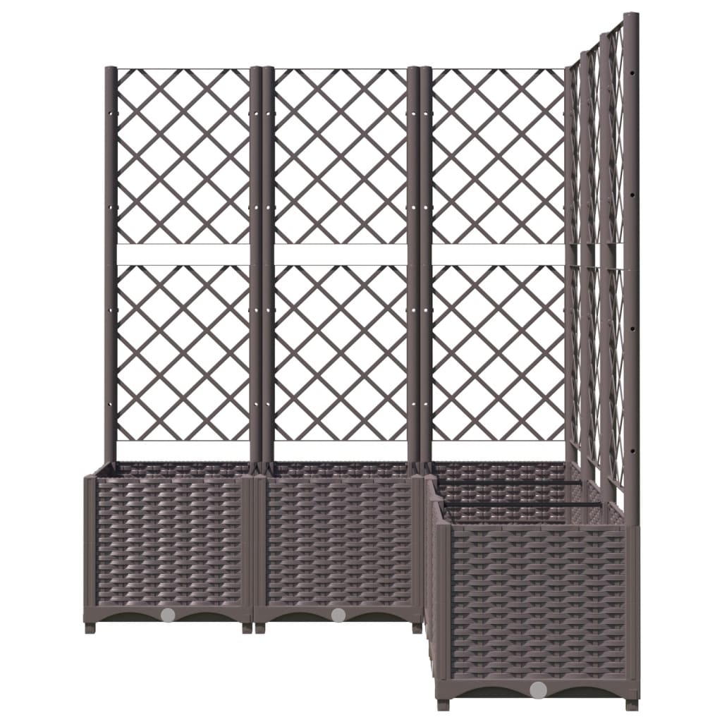 Garden Planter with Trellis Brown 120x120x136 cm PP