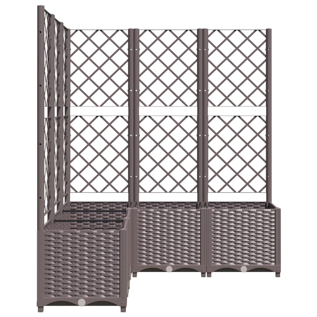 Garden Planter with Trellis Brown 120x120x136 cm PP