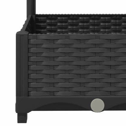 Garden Planter with Trellis Black 80x40x121.5 cm PP