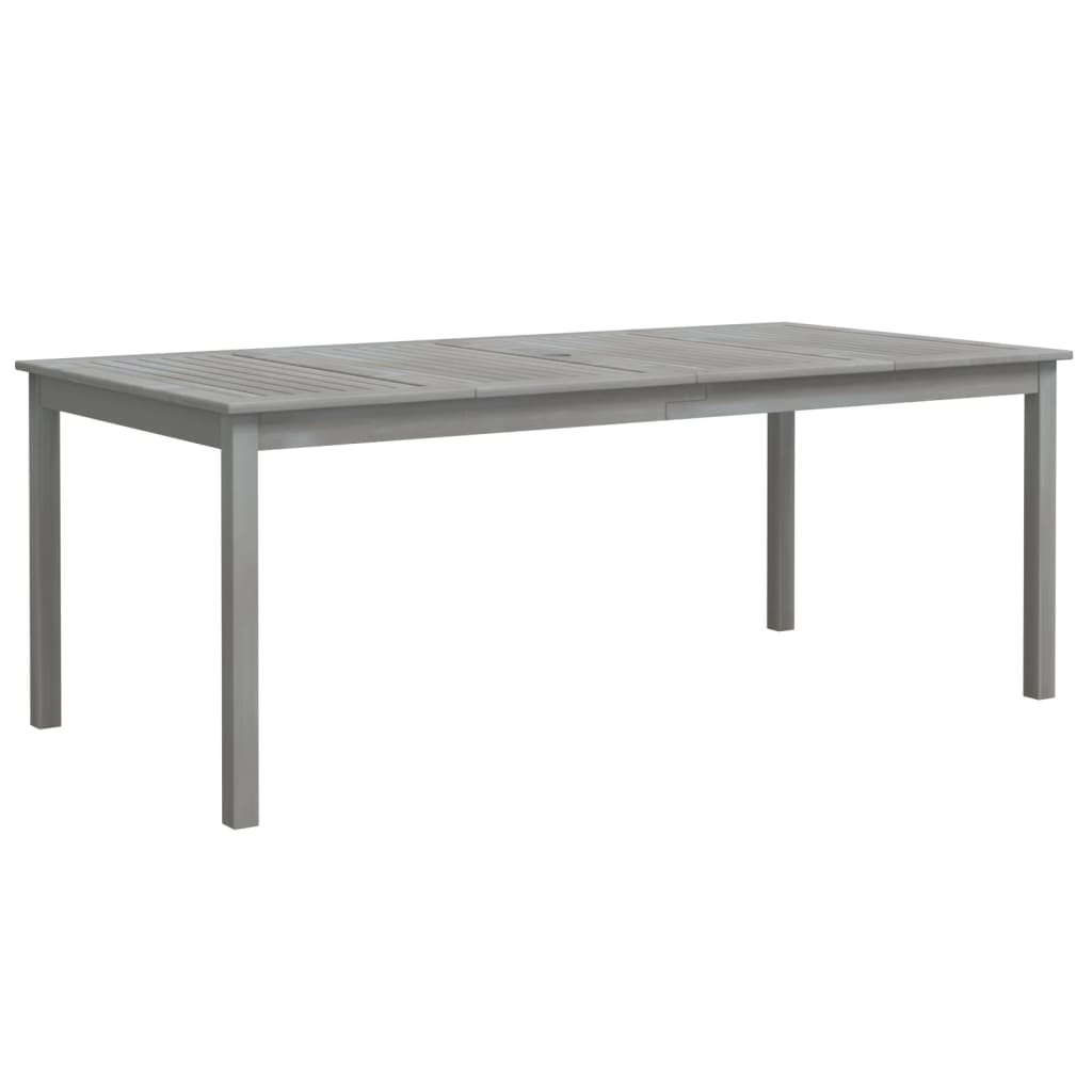 Garden Table Grey 200x100x75 cm Solid Wood Acacia