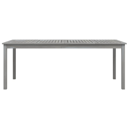 Garden Table Grey 200x100x75 cm Solid Wood Acacia