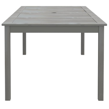 Garden Table Grey 200x100x75 cm Solid Wood Acacia