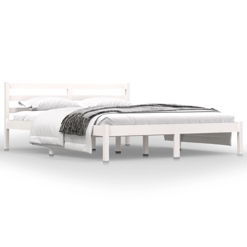 Bed Frame without Mattress 150x200cm White King Size
