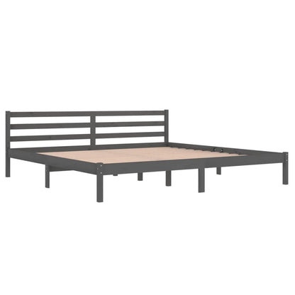 Bed Frame without Mattress Solid Wood Pine 200x200cm Grey