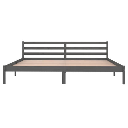 Bed Frame without Mattress Solid Wood Pine 200x200cm Grey