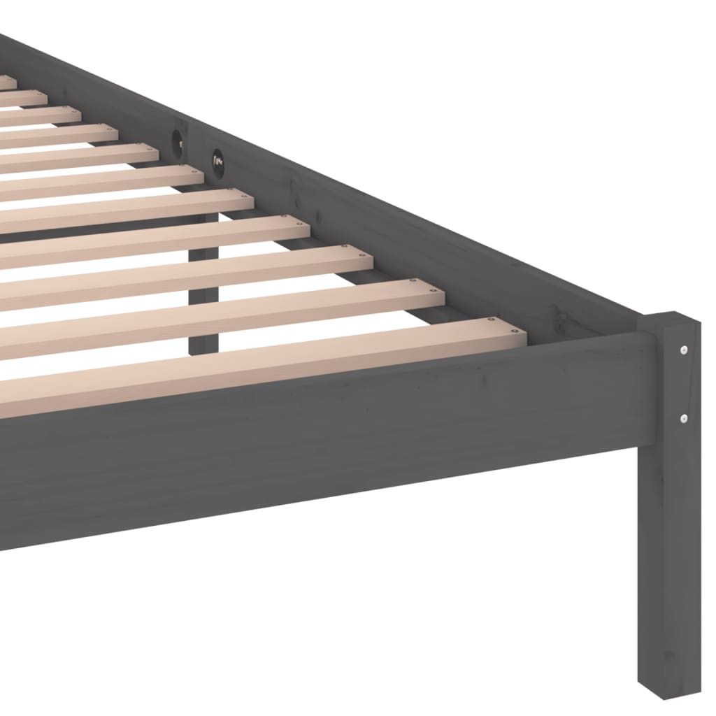 Bed Frame without Mattress Solid Wood Pine 200x200cm Grey