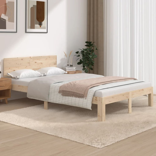 Bed Frame without Mattress Solid Wood Pine 120x200cm